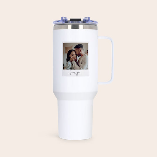 Customized 1.2L stainless steel tumbler with straw gift by Giftaty, main product view